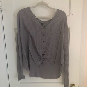urban outfitter gray sweater with button front